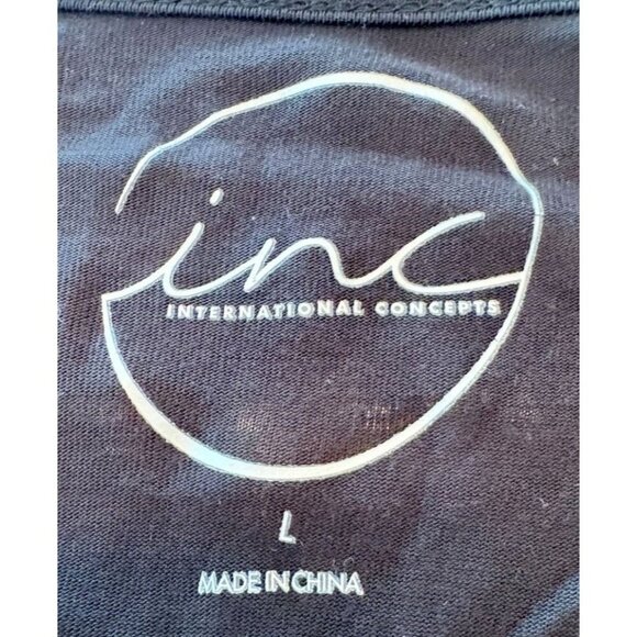 INC Black & Gold Sequin Cold-Shoulder Short Sleeve Large Top Party Formal NYE - Picture 5 of 6